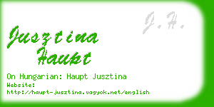 jusztina haupt business card